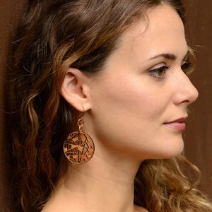 Intricate Abstract Cherry Dangle Earrings
