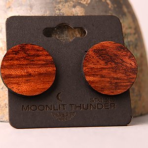 Round Bubinga Post Earrings