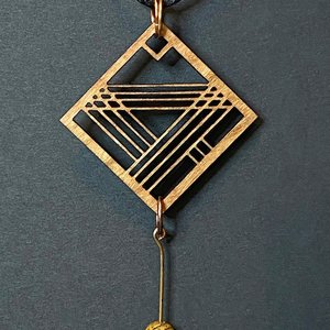 Minimalist Pendant with Copper and Jasper Bead