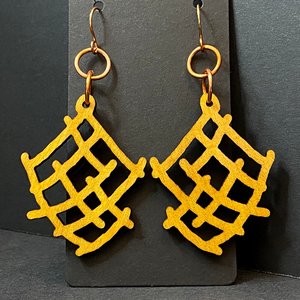 Abstract Minimalist Yellowheart Dangle Earrings