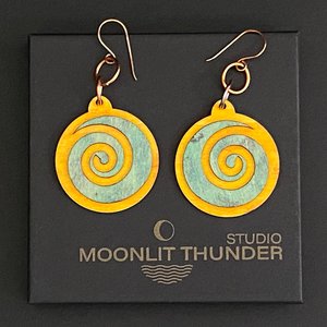 Fun Spiral Layered Laser Cut Wood Earrings