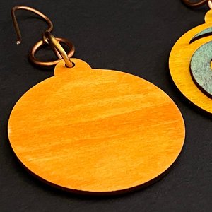 Fun Spiral Layered Laser Cut Wood Earrings