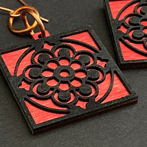 Gorgeous Layered Laser Cut Square Dangles