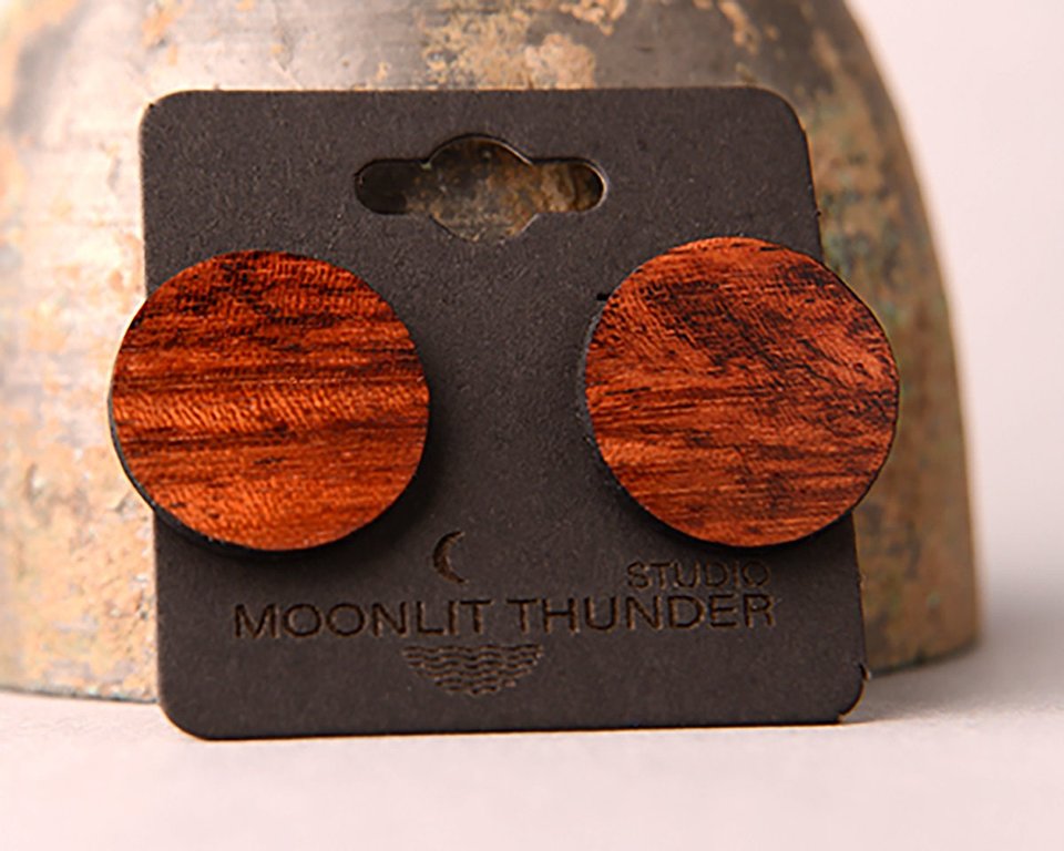 Round Bubinga Post Earrings