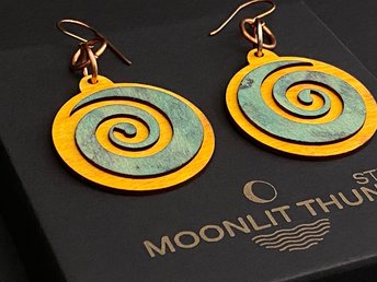 Fun Spiral Layered Laser Cut Wood Earrings