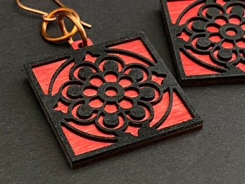 Gorgeous Layered Laser Cut Square Dangles